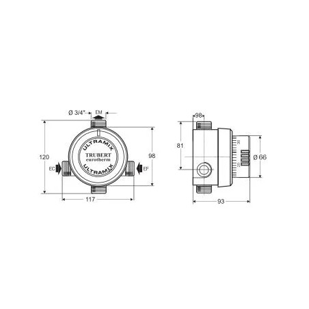Mitigeur thermostatique collectif Eurotherm, 20x27, 1 à 10 douche - Image 3/3