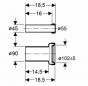 Set Geberit wandcloset aansluitmoffen, lengte 18,5 cm, lipafdichting