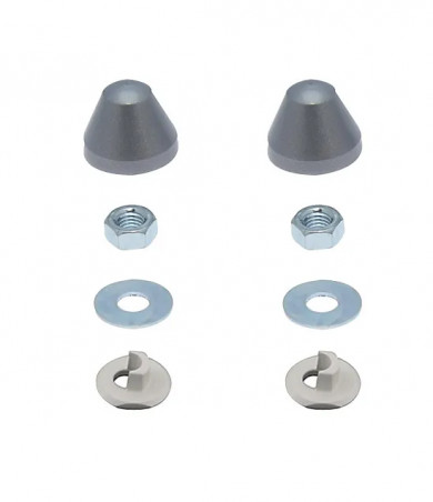 Set di 2 copribulloni grigio