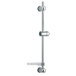 Shower bar diameter 18 mm with variable center distance, soap dish included, stainless steel and ABS - Valentin - Référence fabricant : 98340000000