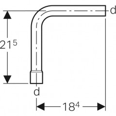 Geberit 90° inbouwelleboogverlenging met opschuifhuls