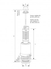 Spoelmechanisme WC met trekker SIAMP 42 b, enkel volume