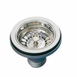 Basket drain without overflow, diameter 114.3mm satin nickel - Lira - Référence fabricant : 1945.027