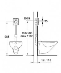 Panel de control SURF para cisterna empotrada de WC, 156 x 197 mm blanco