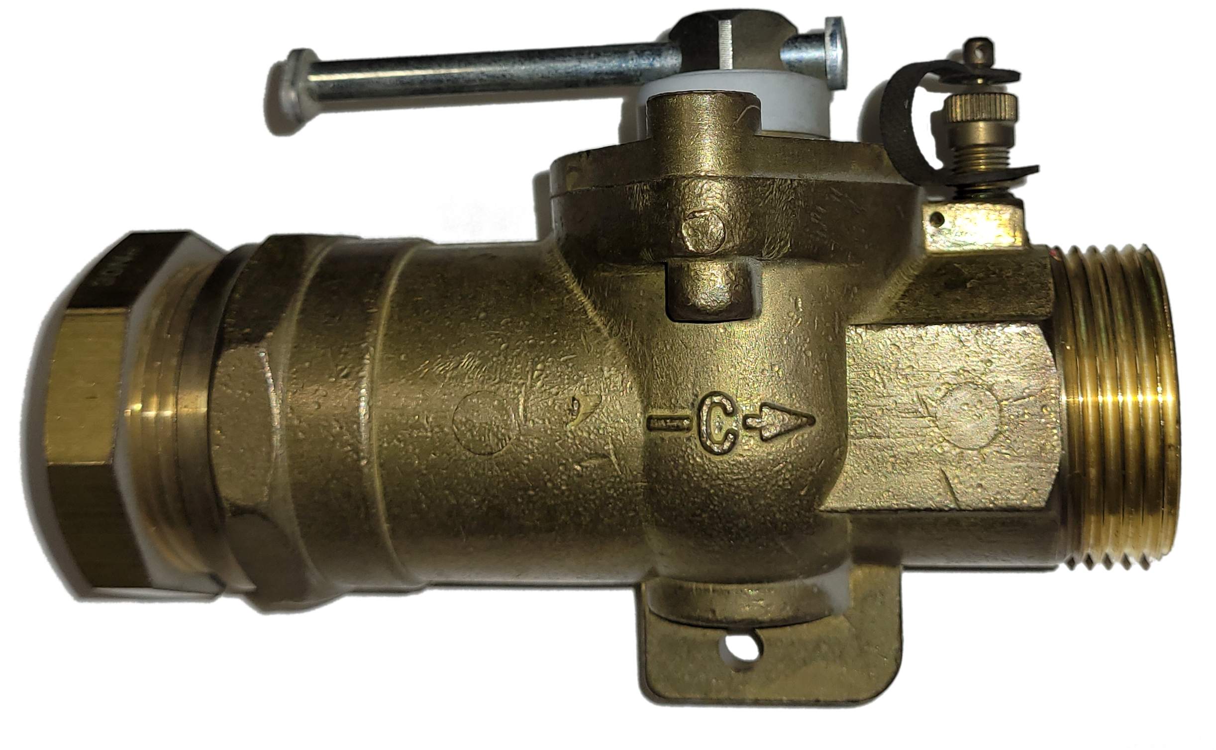 Tipo E, válvula de rótula de gas con placa base de PE 32/M33X42