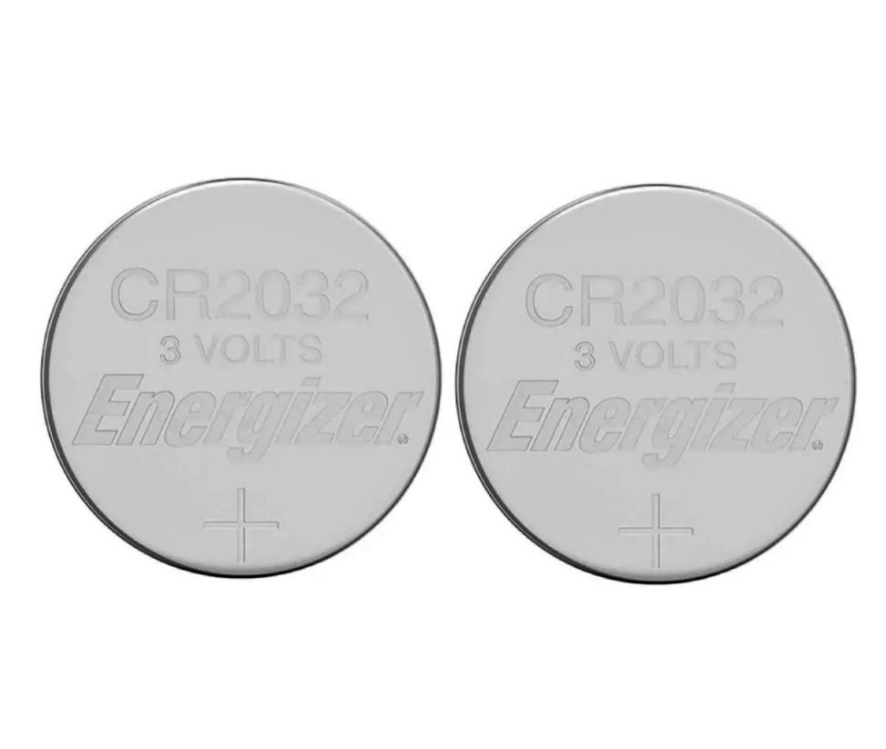 Batteria piatta CR2032 al litio 3V, 2 pezzi