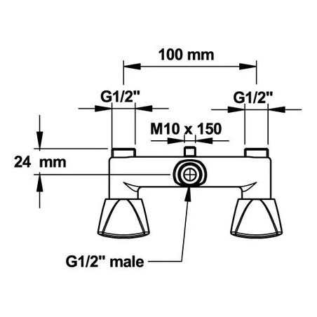 Miscelatore per doccia, interasse 10 cm