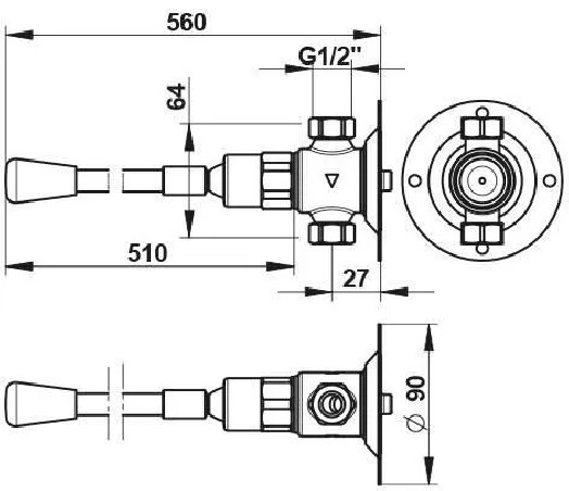 Commande fémorale Presto 712, 565 mm