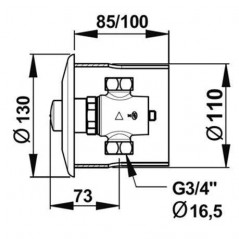 Eingebauter mechanischer Dusch-Wasserhahn P50 mit Zeitsteuerung 20x27