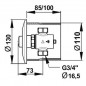 P50 timed shower tap 20x27 mechanical built-in P50 timed shower tap 20x27 mechanical built-in