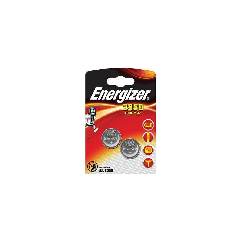 Button cell CR2450, 3V Lithium, set of two batteries.