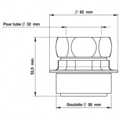 Nez de jonction 50 à 52 pour Presto éclair/XL/EYREM diamètre 32, G35