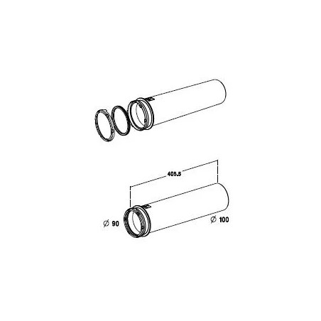Pipe droite d'évacuation pour bati SAS