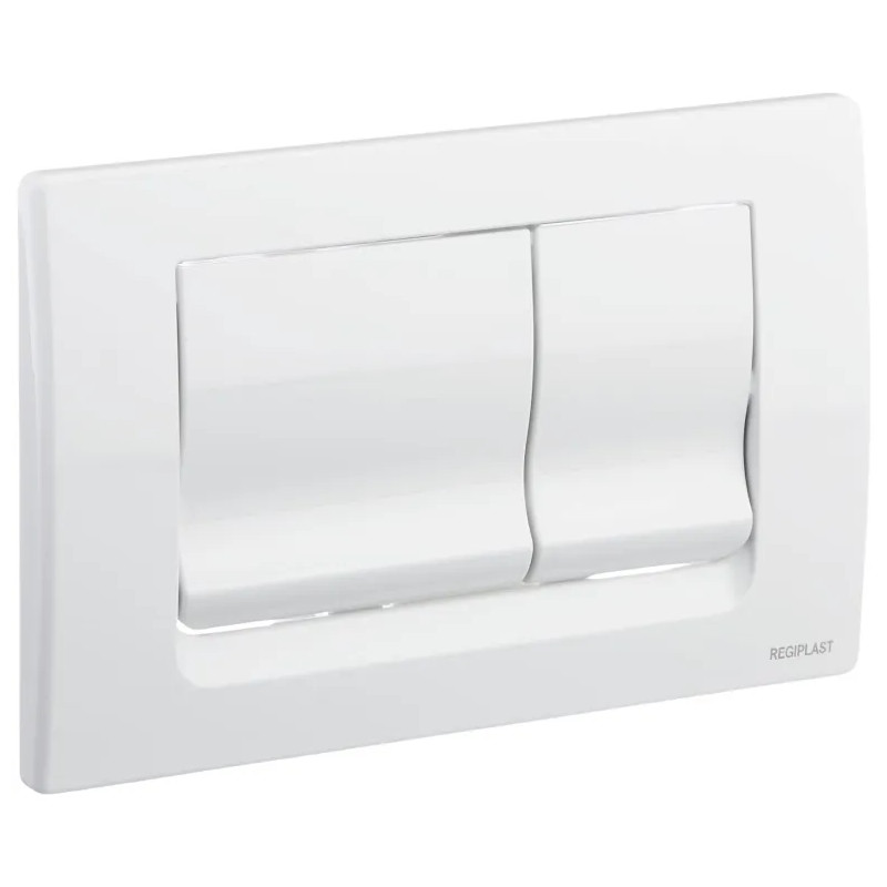 Plaque commande murale RIA double touche réservoir encastré CESAME, blanche