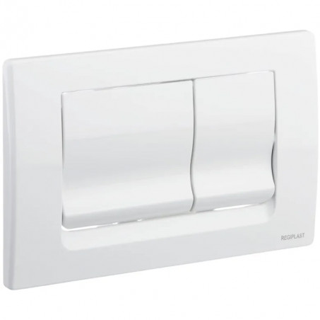 Plaque commande murale RIA double touche réservoir encastré CESAME, blanche