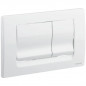 Plaque commande murale RIA double touche réservoir encastré CESAME, blanche