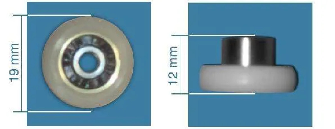 Fixed castor ROU33 D.19mm ép.12mm