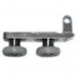 Doppia ruota su supporto in alluminio, interasse 24mm L.43mm Doppia ruota su supporto in alluminio, interasse 24mm L.43mm