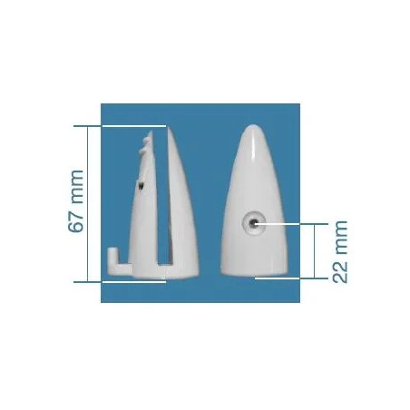 Guide bas blanc pour verre 6 mm