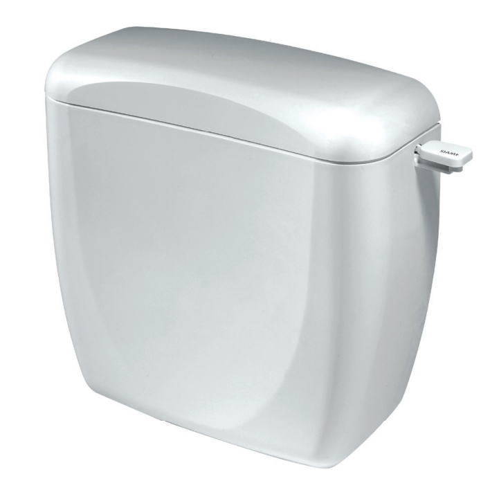 Attached single volume toilet tank, variable center distance PRIMO 58