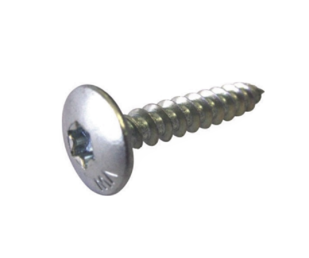 Wooden screw with large head 6 x 35, white zinc plated steel, 20 pieces