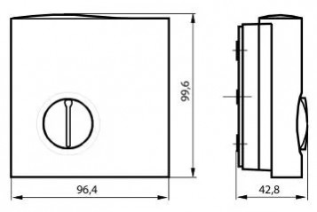 Room thermostat for heating and cooling