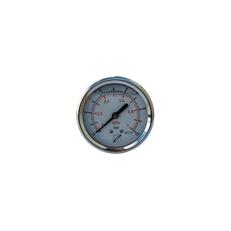 Axiale glycerine manometer diameter 63, 0 tot 10 bar