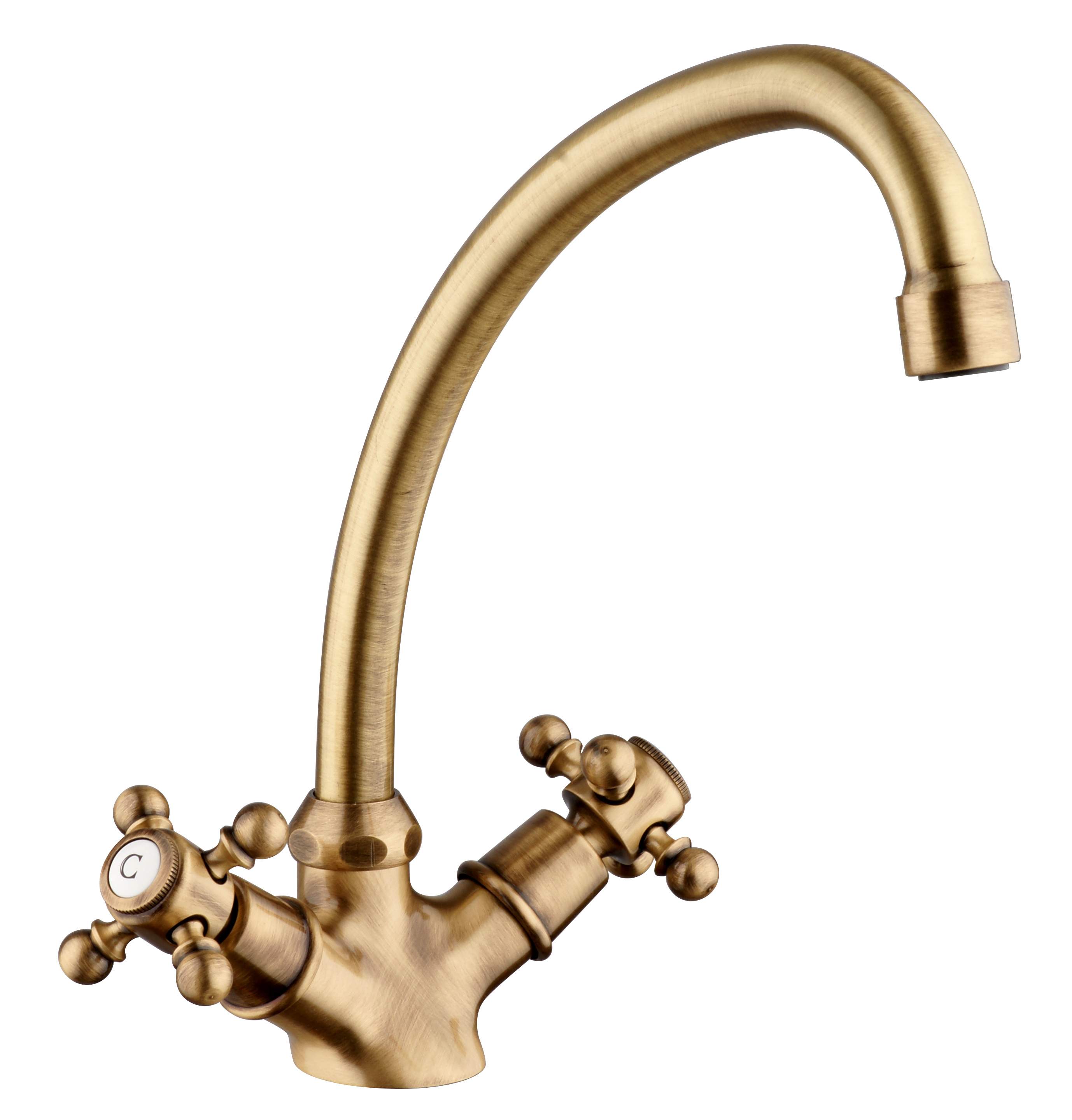 Tiffany sink mixer with old bronze spout