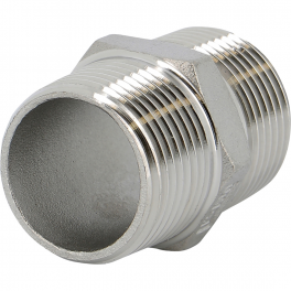 Stainless steel hex nipple 15x21 (1/2") - Sferaco - Référence fabricant : 2030004