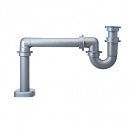 TUBE" siphon for collective sinks with floor outlet - Lira - Référence fabricant : 5133.092