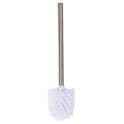 White ball toilet brush with stainless steel handle 141191