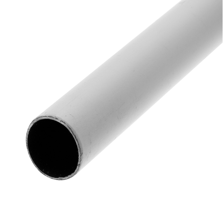 Tubo per armadi, rotondo, diametro 19, 1 metro, acciaio bianco