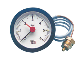 Pressure gauge from 0 to 4 bars, diameter 57m, capilaire 1500 mm