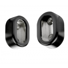 Supports pour tube de penderie ovale, avec 2 caches noirs - CIME - Référence fabricant : CQ.14137.2