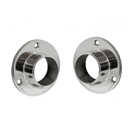 Closed end support for open closet tube diameter 25, chrome plated zamak - CIME - Référence fabricant : CQ.14007.2