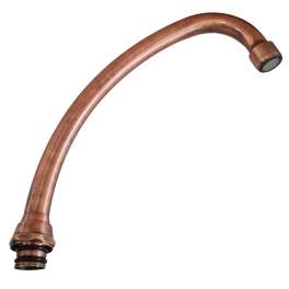 Old copper gooseneck spout for TIFFANY sink mixer - PF Robinetterie - Référence fabricant : 0318VC