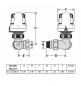 Caleffi thermostatische afsluiter, linkshandig dubbel hoeklichaam, 12x17 (3/8")