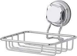 Soap or sponge holder with suction cup, chromed metal.