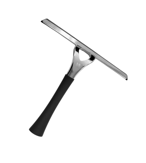 Chrome plated brass shower squeegee and lux rubber