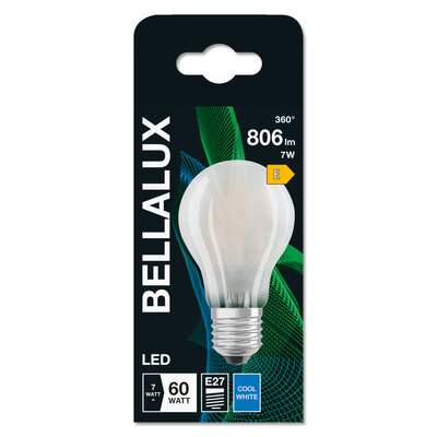 E27 standard frosted LED bulb, 6.5W, cool white.