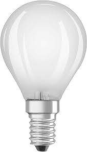 E14 sphere frosted LED bulb, 4W, warm white.