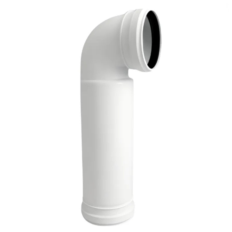 90 / 100 mm horizontale of verticale afvoerbuis met bocht voor steunframe