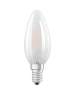 Ampoule LED flamme dépolie E14, 4W, blanc chaud.