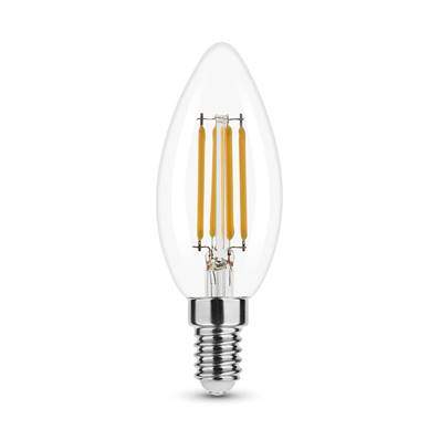 Bombilla LED llama de cristal transparente E14, 4W, 470lm.