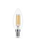 Ampoule LED verre transparent flamme E14, 2.5W, blanc chaud.