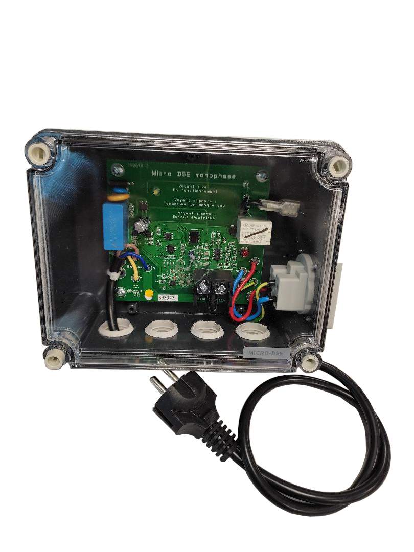 MICRO DSE single-phase 230V, 6.5A water failure protection box.
