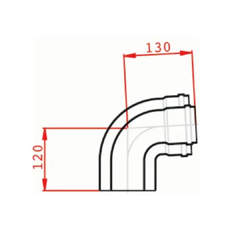 Codo de condensación 90° (D.80/125)