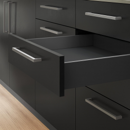 Kitchen drawer set with cushioning, height 93 mm, length 350, anthracite grey - Emuca - Référence fabricant : 3170335