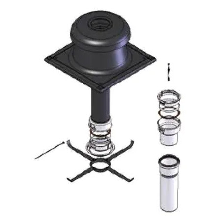 Kit PP flexible plafond diamètre 80 Complet