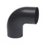 90-graden bocht, mat zwart email, diameter 153